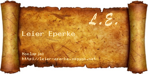 Leier Eperke névjegykártya